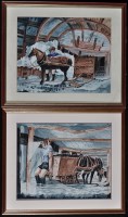 Lot 1634 - Ron Gribbons - pit ponies working in a flooded...