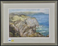 Lot 1659 - George Robert Rushton - a rocky coastline,...