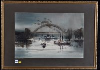 Lot 1700 - Ronald Moore - ''The River Tyne'', signed and...