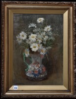 Lot 1736 - Arthur Ellis - flowers in an ironstone jug,...