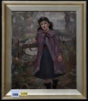 Lot 1749 - Ralph Hedley, RBA - portrait of a girl in a...