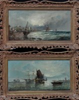 Lot 1794 - F*** J*** Watt - coastal scenes, oil on canvas,...