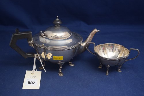 Lot 507 - A George V silver teapot, by E.S. Barnsley &...