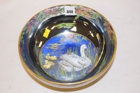 Lot 848 - A Maling lustre glaze Chelsea bowl, with swan...