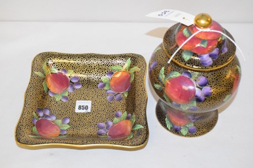 Lot 850 - A Maling 'Orchard & Cobble' lidded temple jar,...
