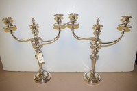 Lot 912 - A pair of three-branch silver-plated...