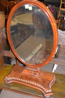 Lot 1199 - A Victorian mahogany oval toilet mirror with...