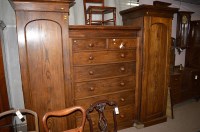 Lot 1245 - An early 20th Century elm sectional wardrobe,...