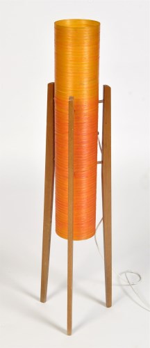Lot 905 - A Vintage wooden and fibreglass rocket lamp, c....