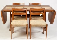 Lot 920 - A set of six Danish teak dining chairs,...