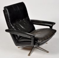 Lot 935 - Manner of De Sede: a 1960's black leather...