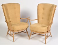 Lot 973 - Ercol: a pair of beechwood Windsor style...