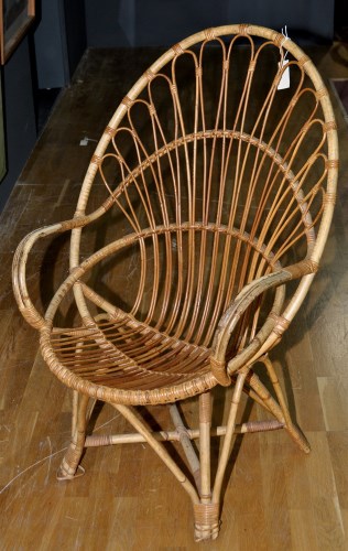 Lot 996 - A vintage canework armchair, c.1970's.