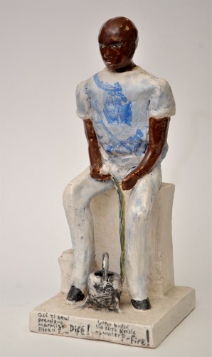 Lot 1045 - Mario Lisette: A ceramic figure of a man,...