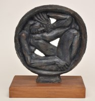 Lot 1050 - A pottery sculpture titled ''Wheel'' depicting...
