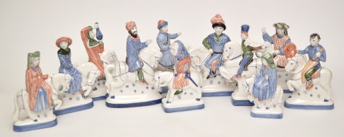 Lot 1052 - Rye Pottery: Figures from ''The Canterbury...