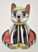 Lot 1062 - Lorna Bailey: a ceramic cat figurine decorated...