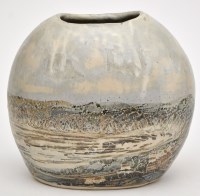 Lot 1077 - A Studio pottery stoneware vase, swollen form,...