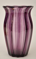 Lot 1084 - Thomas Webb: a purple and clear glass fluted...