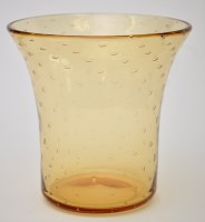 Lot 1085 - An amber coloured glass vase, with internal...