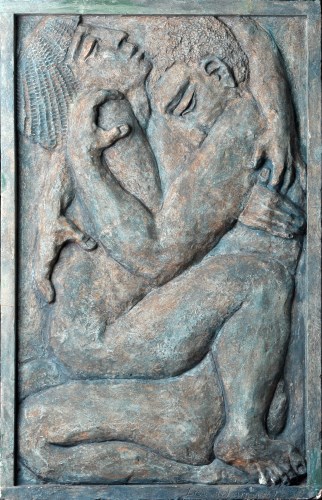 Lot 1103 - Judith Gotham: a relief panel, in...