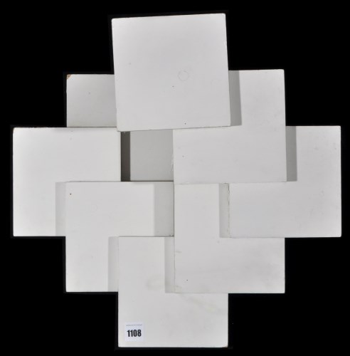 Lot 1108 - Peter Lowe - ''Squares'', painted wood...