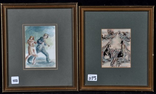 Lot 1173 - Jim B*** Gilbert - ''Lovers Tiff'' and ''Canal...