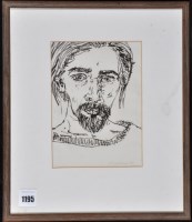 Lot 1195 - Paul Furnaux - portrait of a bearded young man,...