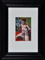 Lot 1218 - Peter Howson - male nude study, signed,...