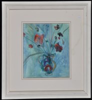 Lot 1248 - Lesley Main - ''Poppies in a little jug'',...