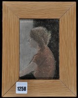 Lot 1258 - Susan Calder - portrait of a young woman by a...