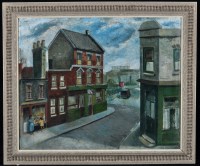 Lot 1298 - **** Cantor - a street scene with a woman and...