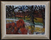 Lot 1299 - R*** Dupuy - an expressionist landscape, trees...