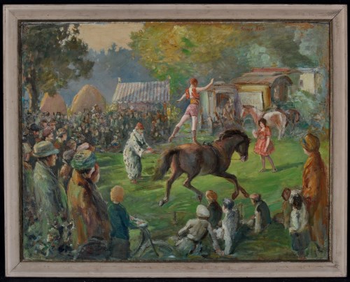Lot 1301 - George Bain - Circus equestrians performing in...