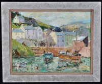 Lot 1312 - M*** E*** W*** - boats in a fishing harbour,...