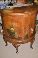 Lot 579 - A burr walnut and polychrome lacquer...