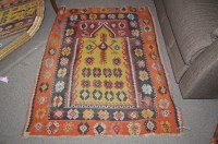 Lot 686 - A Kilim prayer rug, 133 x 103cms.