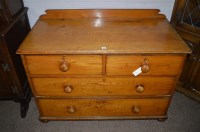 Lot 709 - A 19th Century ash chest of two short and two...