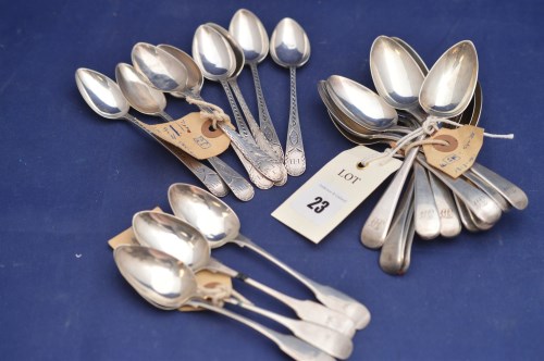 Lot 23 - A set of eleven George III silver teaspoons by...
