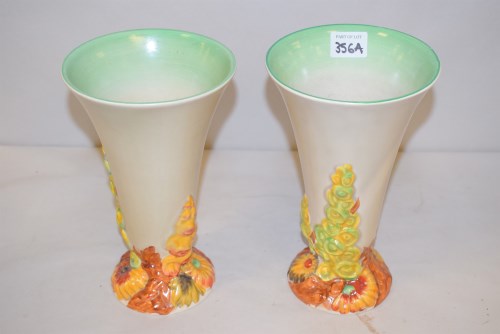 Lot 356 - A pair of Clarice Cliff 'Garden' pattern...