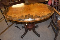 Lot 653 - A Victorian walnut oval occasional table with...