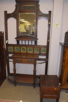 Lot 735 - A Victorian mahogany hall stand beveled mirror...