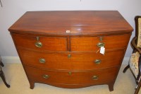 Lot 800 - A 19th Century mahogany bowfront chest of two...