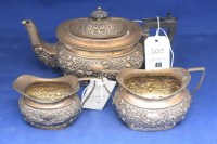 Lot 48 - An Edward VII silver three-piece tea service,...