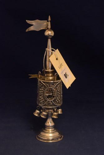 Lot 86 - An Edwardian silver Jewish spice tower or...
