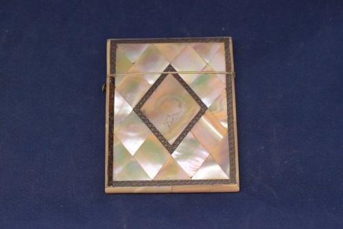 Lot 113 - A 19th Century mother-of-pearl card case, with...