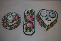 Lot 320 - Wemyss Pottery, to include: a heart-shaped ink...