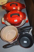 Lot 359 - Le Creuset modern pans, casserole dishes and...
