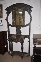Lot 689 - A Victorian stained and carved oak hall stand,...