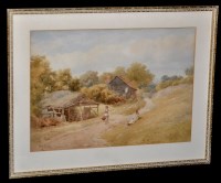 Lot 17 - John Henry Mole (1814-1886) Two farm girls on...